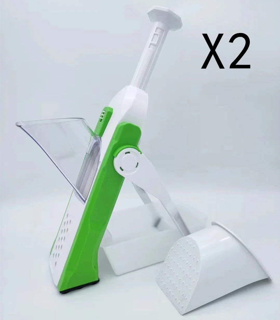 Multifunctional Vegetable Slicer and Chopper with Stainless Steel Blades and ABS Plastic Construction