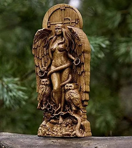 22cm tall resin Greek goddess statue for pagan altars and garden display with three colour options