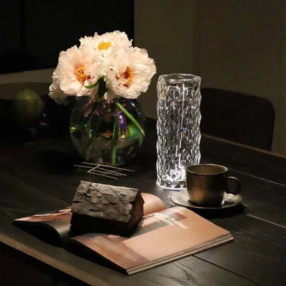 Rose Light and Shadow Projector with mesmerizing 3D rose-petal display, premium acrylic construction, and customizable brightness and color settings