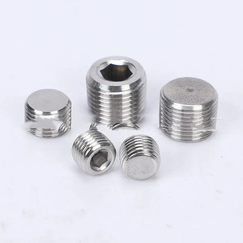 Stainless steel hexagonal pipe plug for 3/8 inch bulkhead fittings