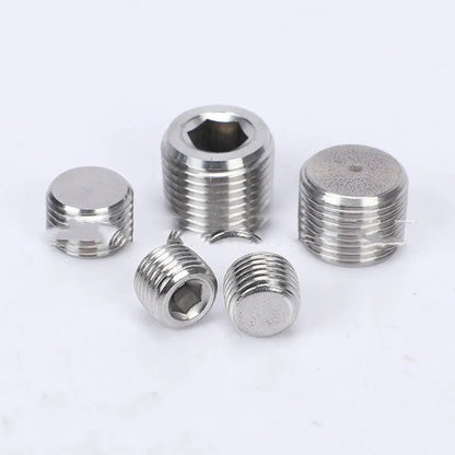 Stainless steel hexagonal pipe plug for 3/8 inch bulkhead fittings