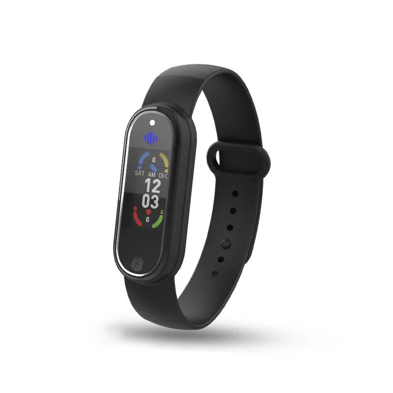 Ultrasonic mosquito repellent bracelet in black and white colors, designed for comfortable all-day wear and effective pest control during outdoor activities.