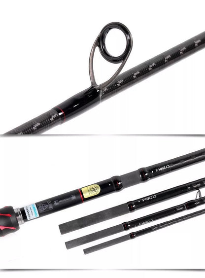 Portable multi-section carbon fishing rod for travelers, lightweight and durable
