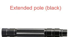 Black aluminium climbing pole with T-handle extended to 145cm beside camouflage storage bag