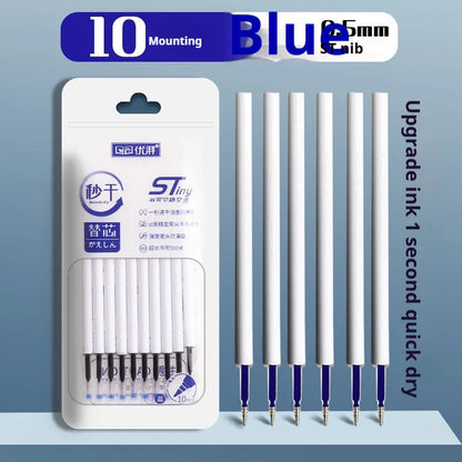One Second Quick-drying Refill Neutral Push Bullet in black, red, blue, and ink blue colours with 500m writing length