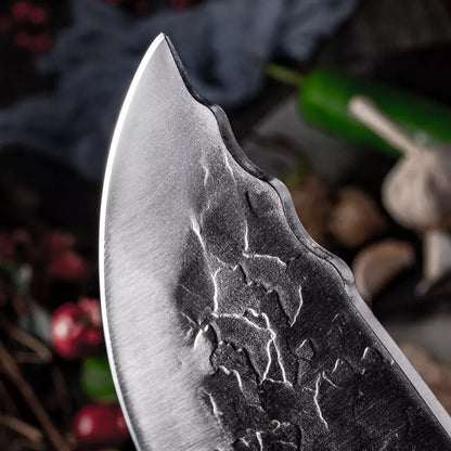 Hand Forged Longquan Kitchen Knife with 20-inch stainless steel blade and ergonomic handle
