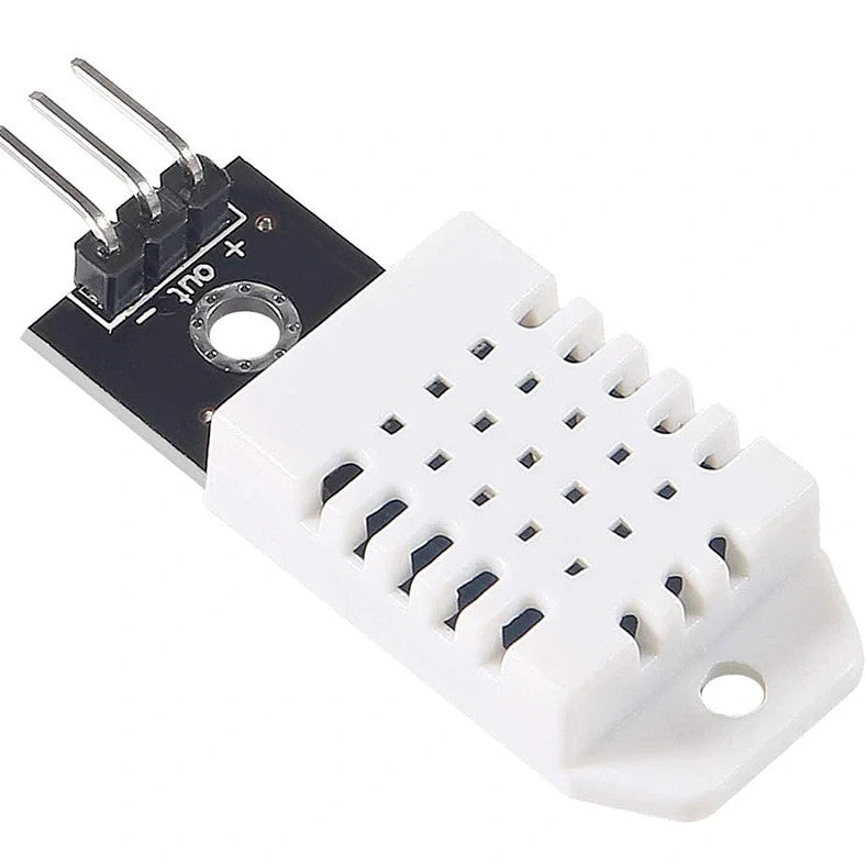 DHT22 digital temperature and humidity sensor module with AM2302 chip on PCB with pin connectors