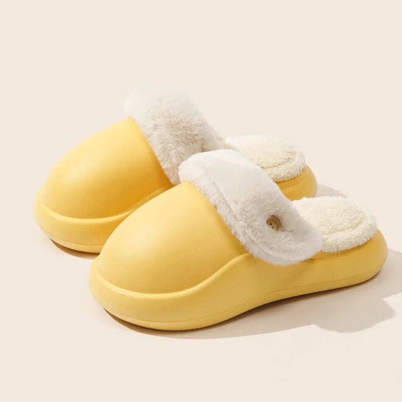 Winter warm slippers with non-slip EVA sole and baotou big head design in various colors