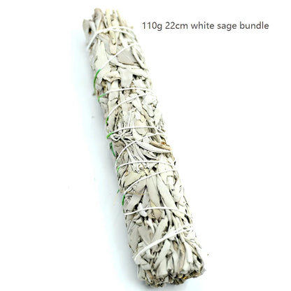 18cm white sage pure leaf bundle, 70g weight, for 2-hour space purification and crystal cleansing