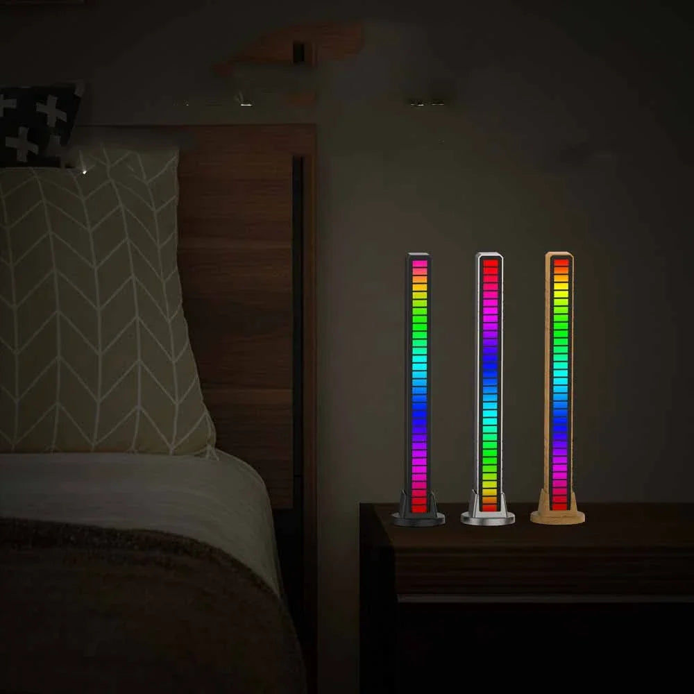 RGB LED strip lights that synchronize with music, creating a rhythmic and customizable ambient lighting experience.