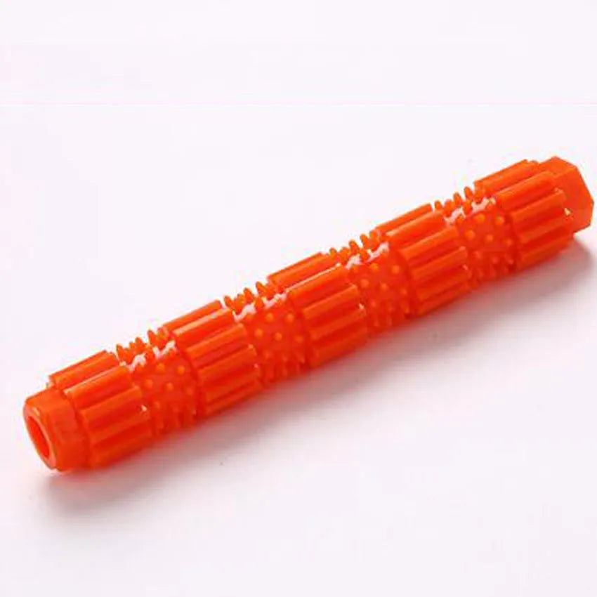 Green and orange rubber dog chew toy for aggressive chewers with treat dispensing feature