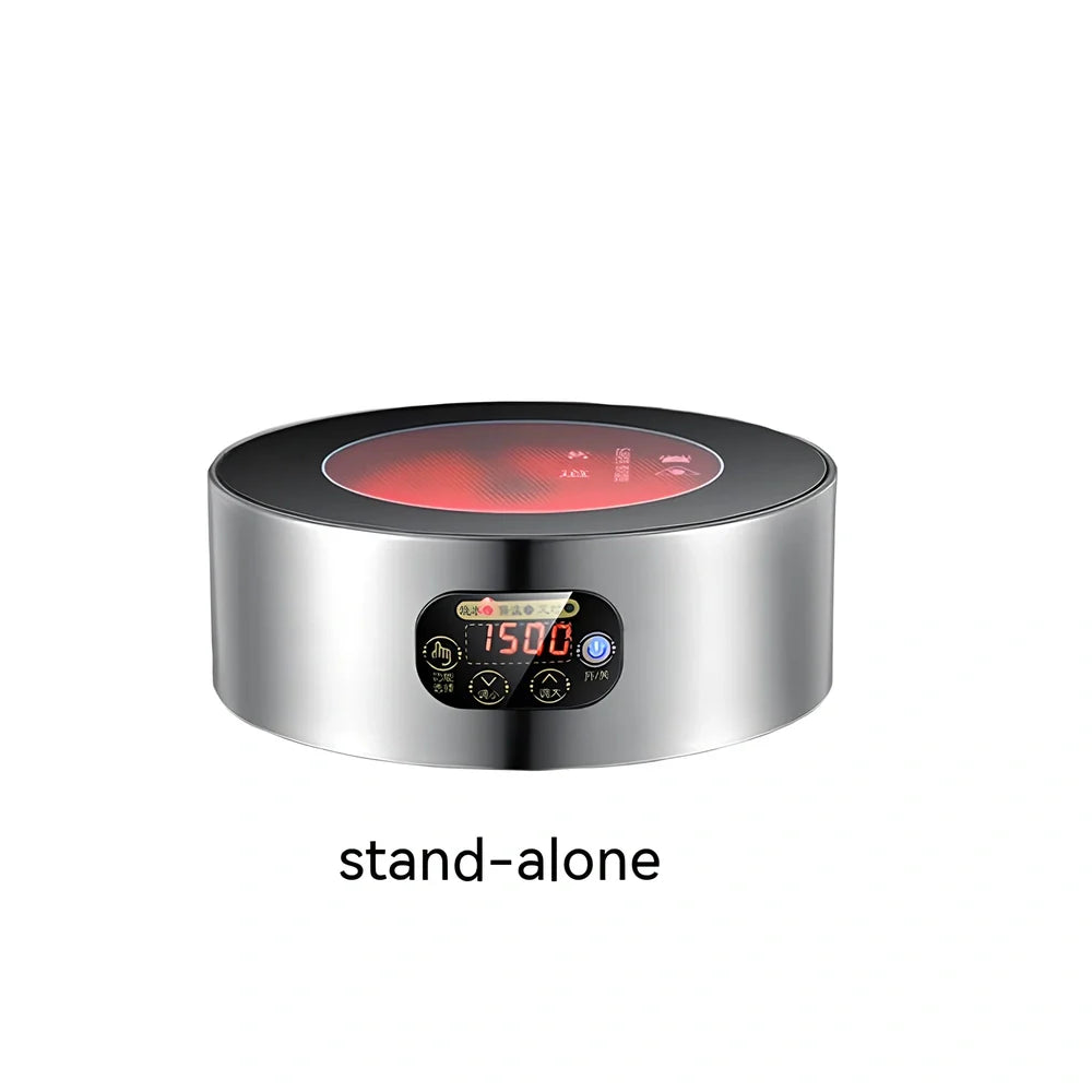 GW-T5 black electric ceramic glass mini tea stove with touch controls and 200mm x 85mm heating surface