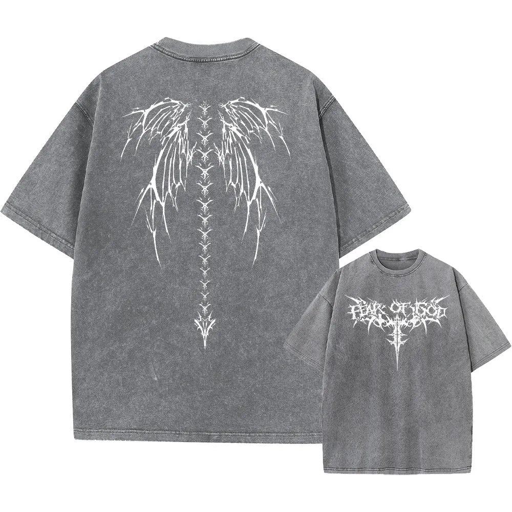 Oversized loose fit men's cotton t-shirt in a solid colour with drop shoulder sleeves.