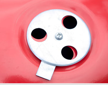 Spherical barbecue stove with 34.2cm cooking surface and black red finish