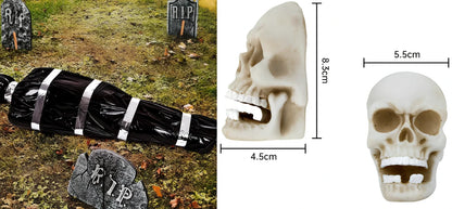 35×20×150cm black fake body bag horror prop with inflatable human body and accessory kit