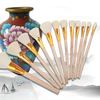 Wool brush painting pen with soft head for ceramic tracing and painting