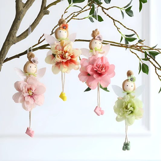 Cloth Easter party pendant with floral angel girl design in dark pink colour option