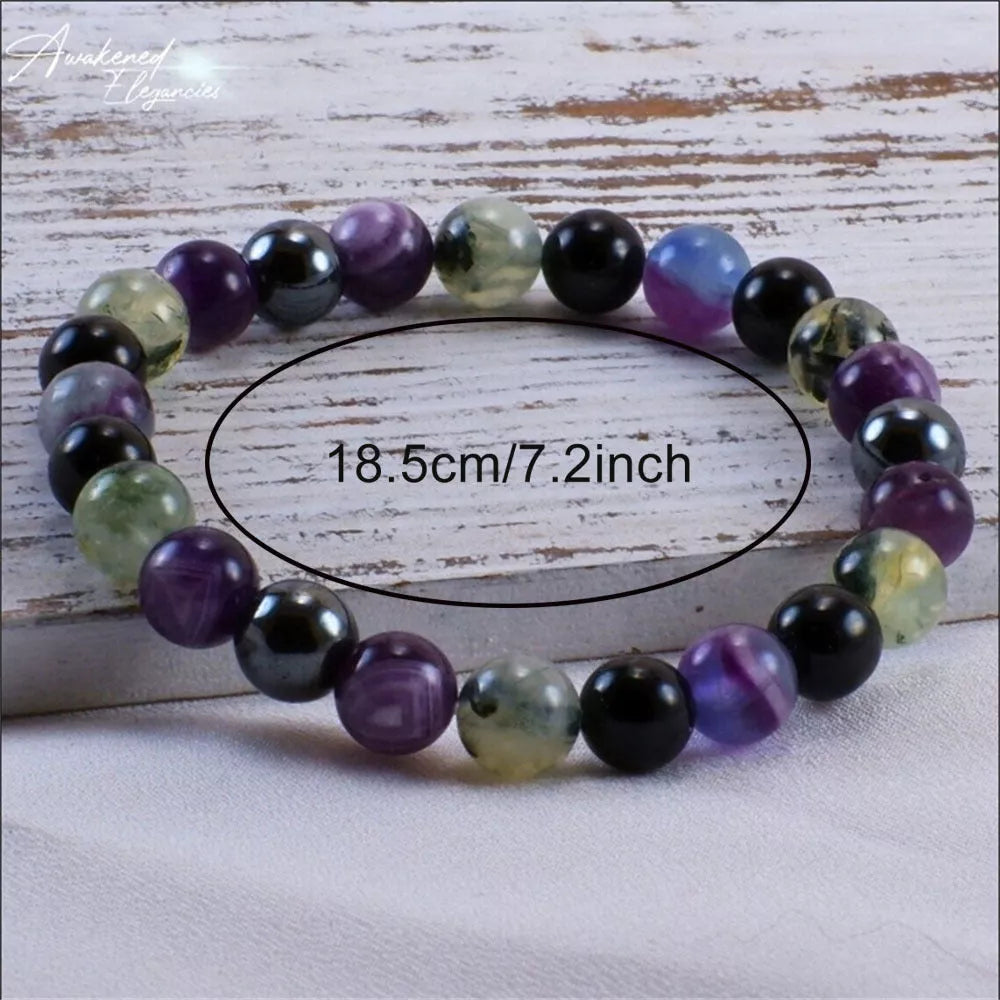 Rock Dark Style Natural Stone Bracelet with starry sky design