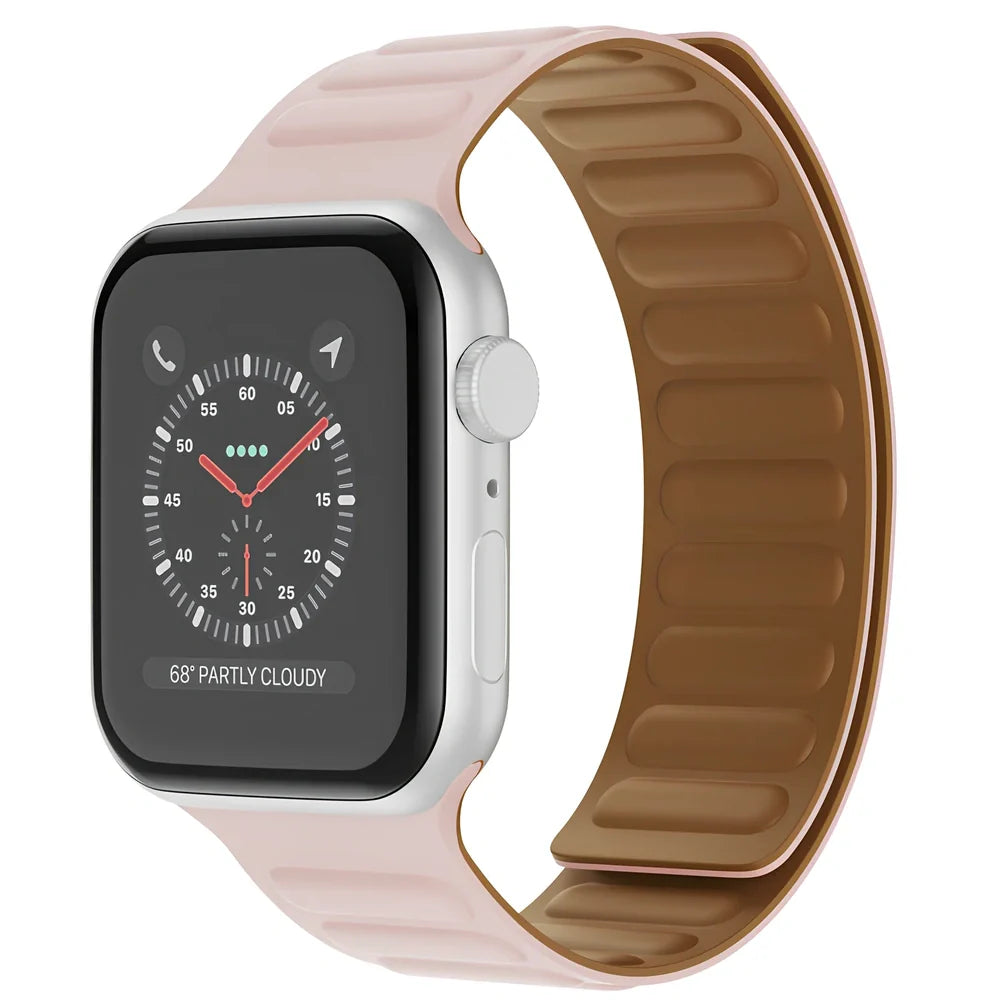 45g silicone magnetic watch strap in multiple colours showing magnetic closure mechanism