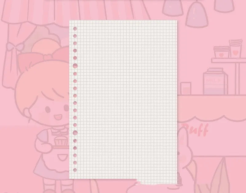 Refillable notebook with detachable decorative cover and replaceable paper core in B5 size