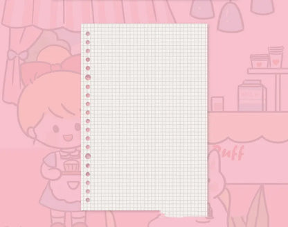 Refillable notebook with detachable decorative cover and replaceable paper core in B5 size
