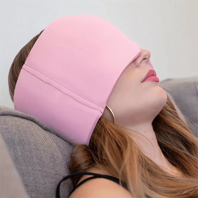 Cold Compress Hood for migraine and stress relief with soft gel design