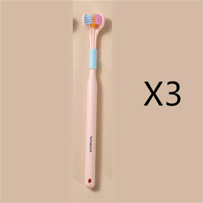 Soft Bristle Tri-Angle Toothbrush with customizable features for deep cleaning and travel convenience