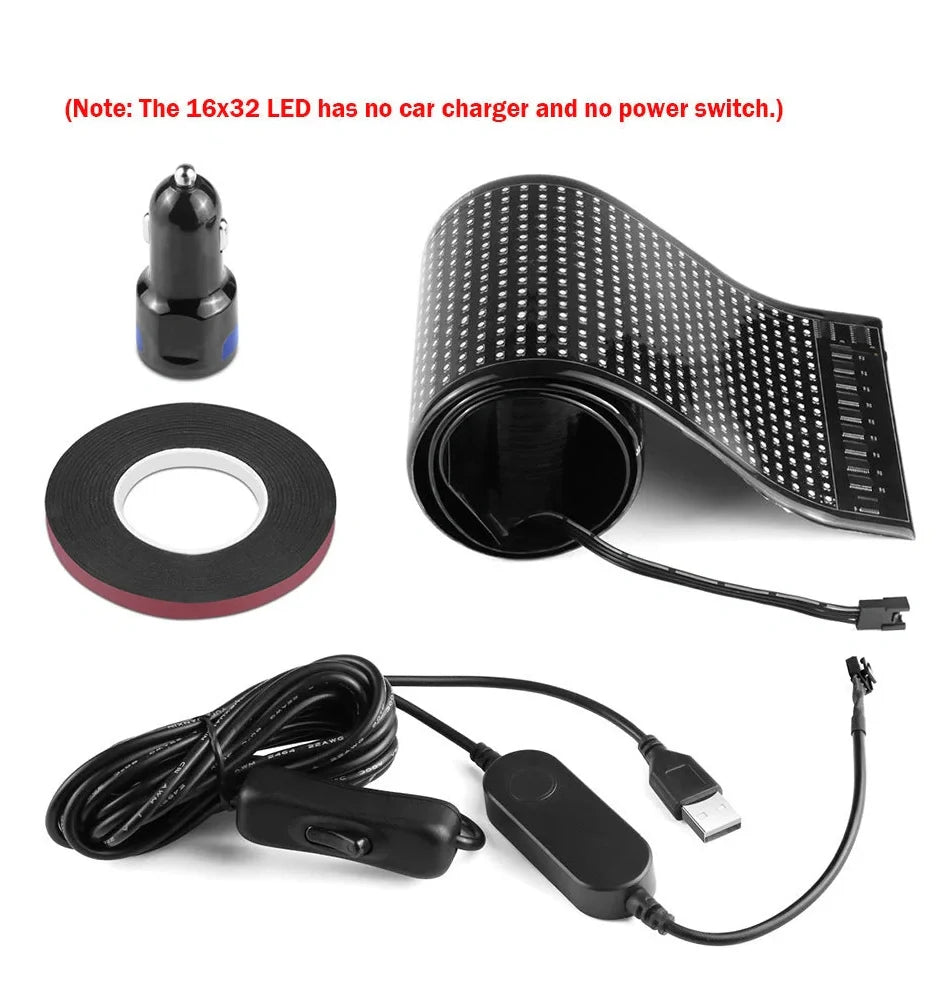 USB programmable LED pixel matrix soft screen displaying custom graphics with 16×192 resolution