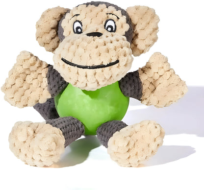 Cute cartoon monkey plush dog toy with squeaker, suitable for small and medium dogs.