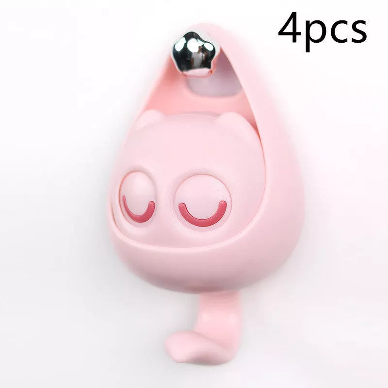 Interactive blink cat coat hook in six colors, perfect for home decor and organization