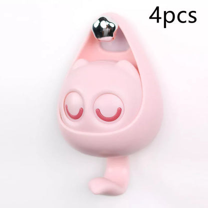 Interactive blink cat coat hook in six colors, perfect for home decor and organization