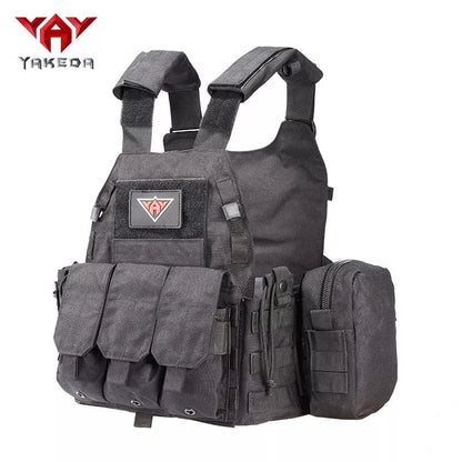 Tactical MOLLE Vest in black, CP camouflage, or wolf brown for outdoor training