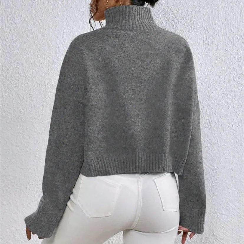 Women's loose pullover top with thread detail, medium thickness, shown in grey, khaki, white, purple, black, red, brown.