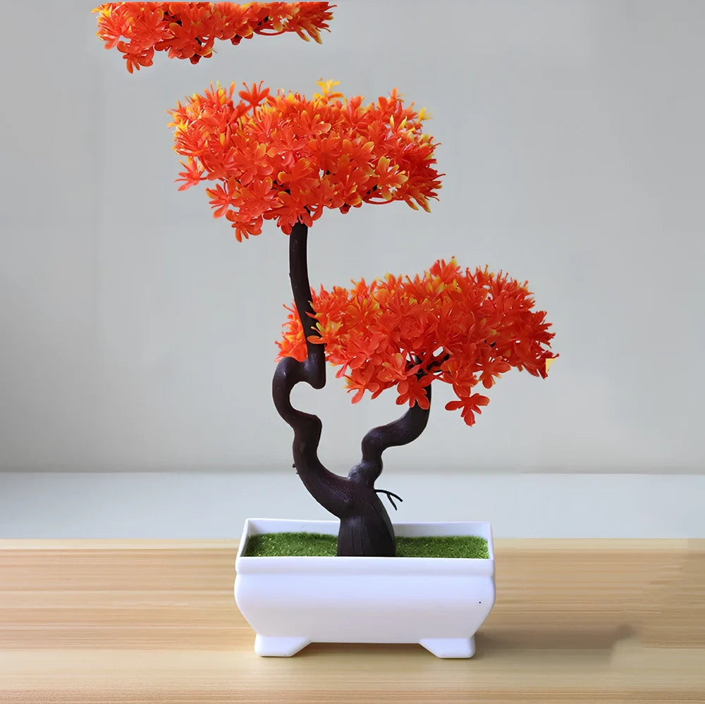 24cm high artificial potted plant with plastic foliage in green colour option for home decoration