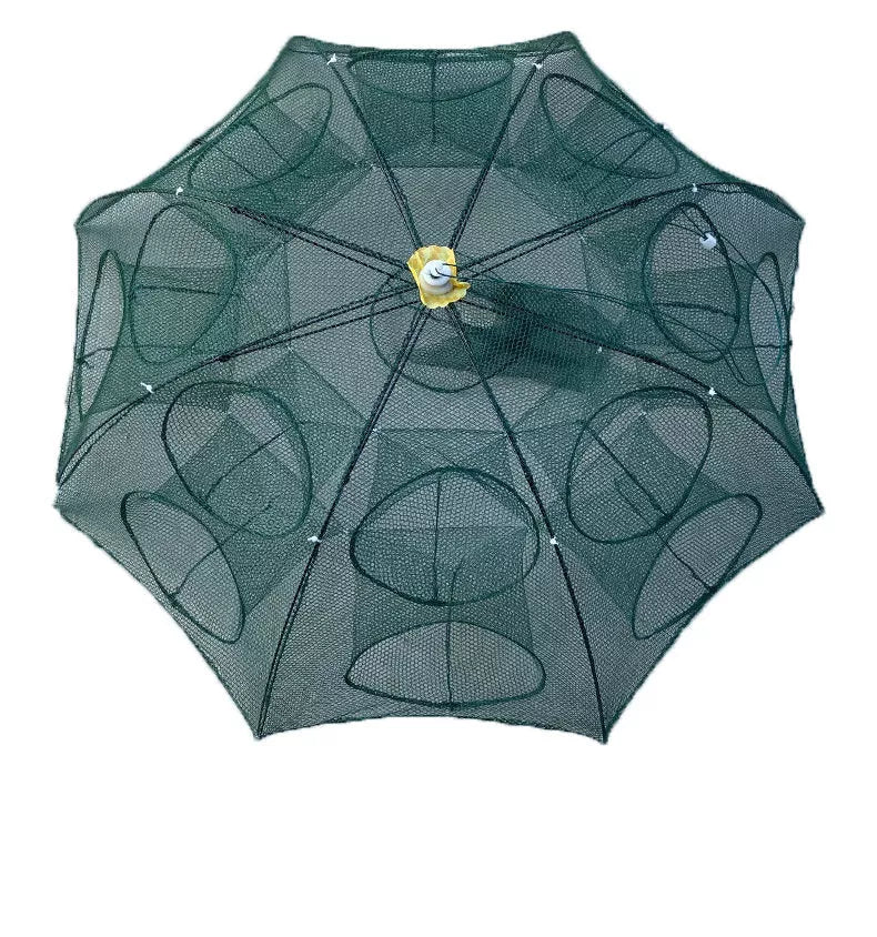 Automatic Folding Fishing Umbrella Net with multiple inlet holes for versatile fishing