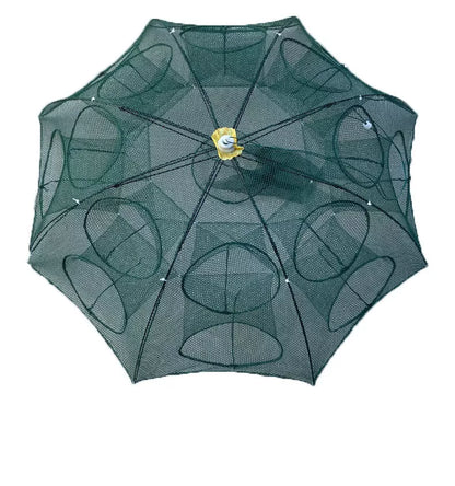 Automatic Folding Fishing Umbrella Net with multiple inlet holes for versatile fishing
