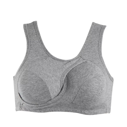 Women's cotton wireless vest with breathable beauty back in skin color, black, and gray