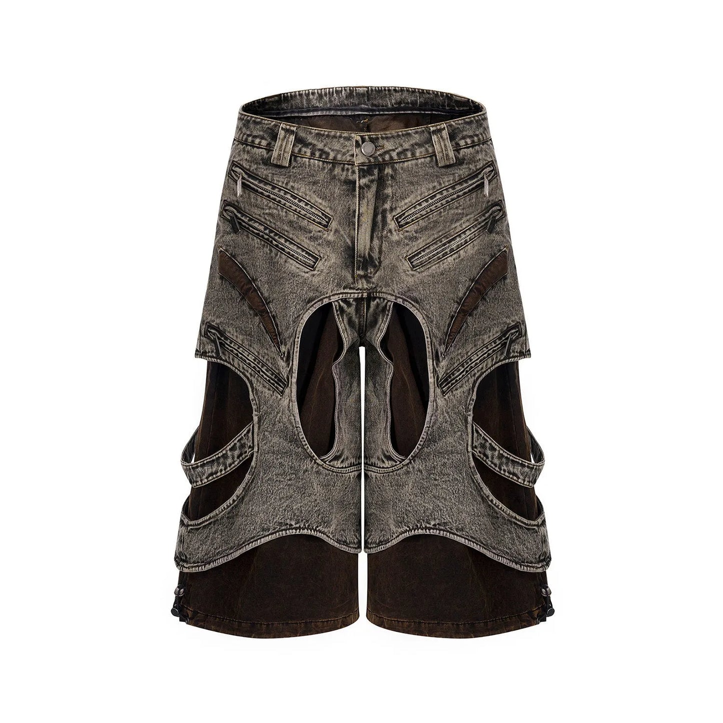 Men's sleeveless denim vest jacket with front zip in cotton fabric