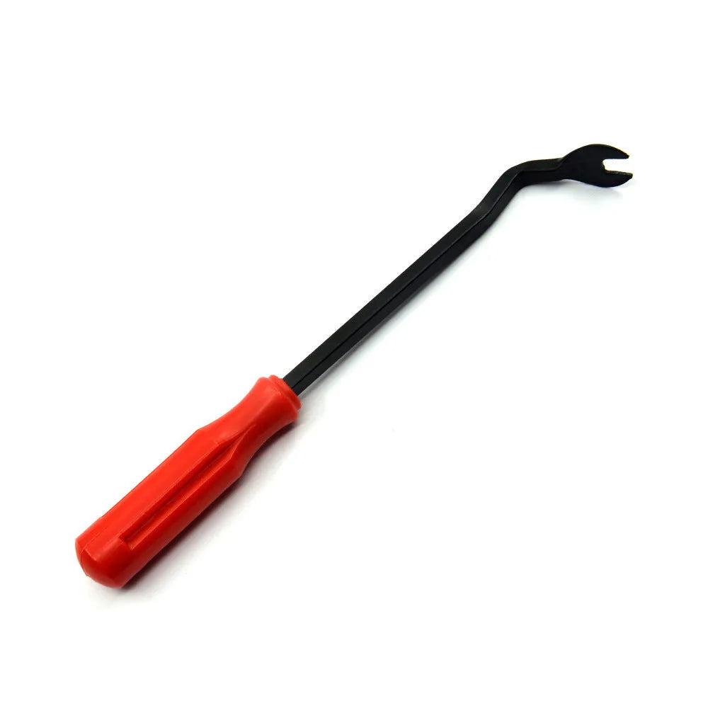 Red-handled steel pliers for nailing General Motors automotive door panels, weighing 203g