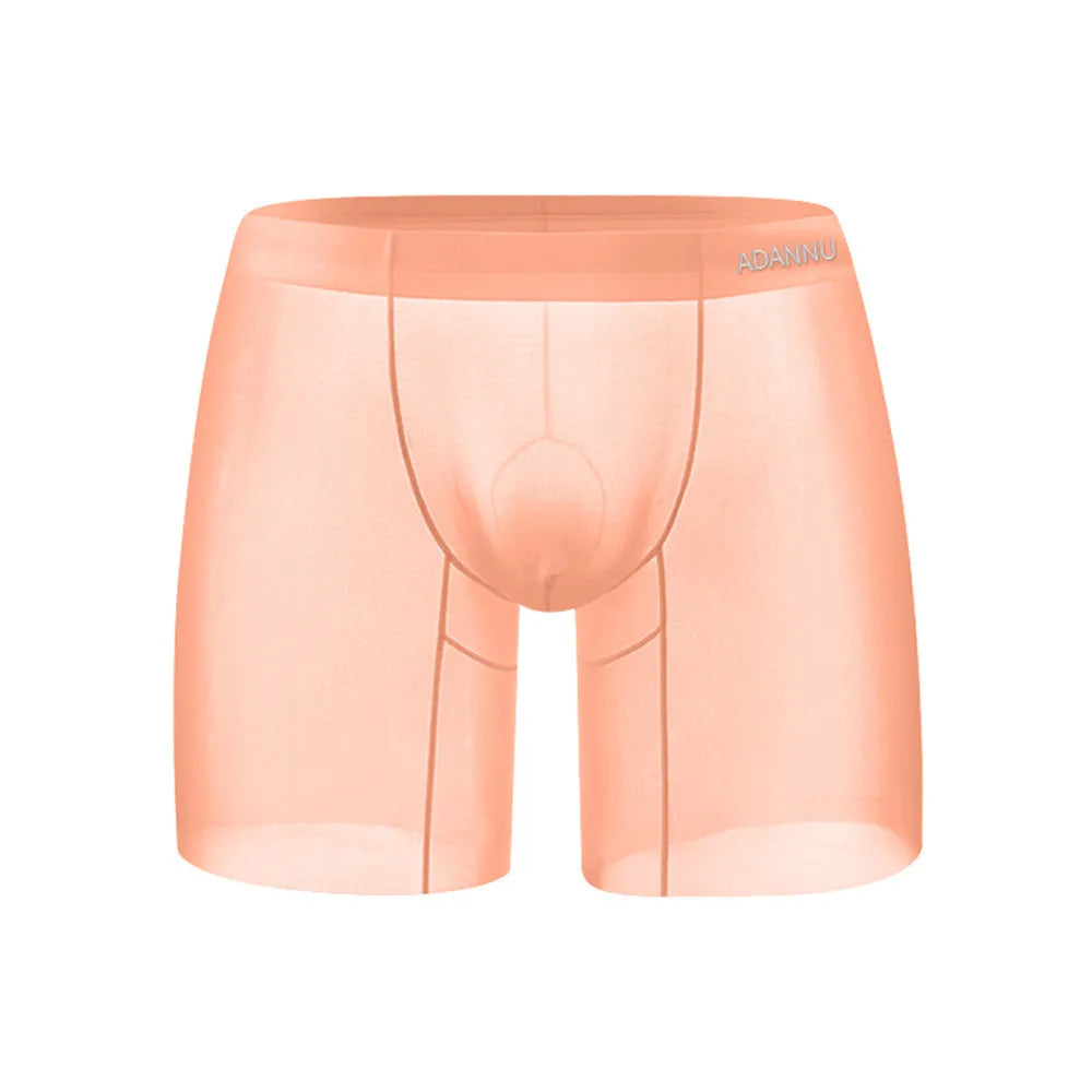 Orange seamless sports pants with U convex design and low waist for men