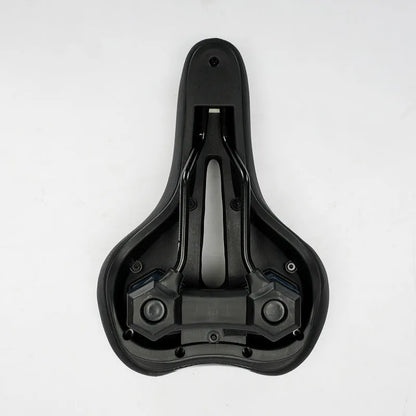 Mountain bike saddle 26x18x6cm in blue gradient, leather fabric and silicone bicycle seat cushion