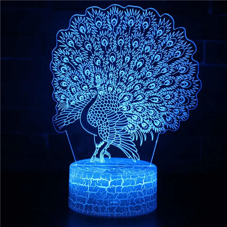 Acrylic 3D touch USB table lamp with colourful lighting on 9.5cm by 4cm ABS base
