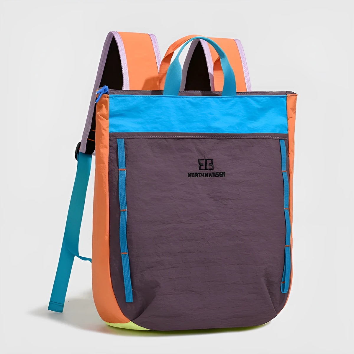 Women's nylon casual backpack 20-35L with airpillow straps, solid colour, available in three colour combos