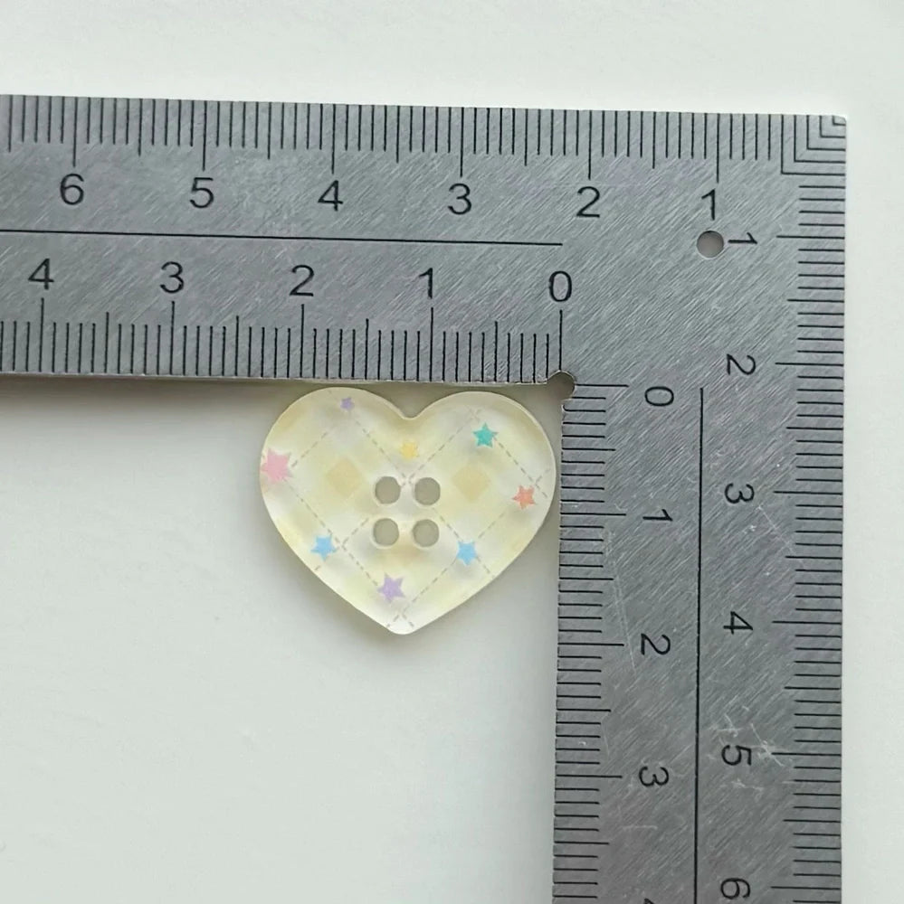 DIY acrylic button with cartoon plaid design measuring 2cm diameter for clothing customisation projects