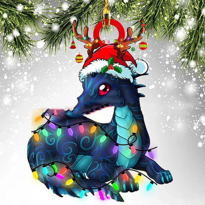 8cm dragon egg Christmas pendant decoration with dinosaur theme and acrylic construction