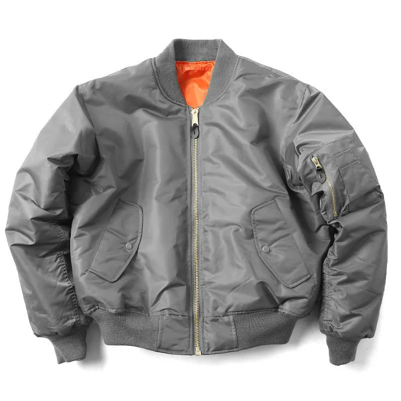 American Workwear Pilot cotton-padded jacket in army green with loose-fit design and double-sided wear-resistant nylon fabric