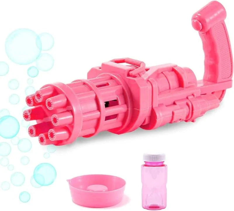 Colorful bubble blower machine toy for kids with various color options and bubble solution