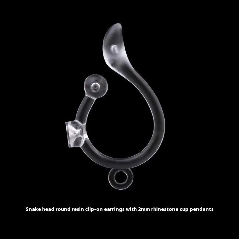 Transparent U-shaped plastic resin ear clip converter for stud earrings, unisex, single piece