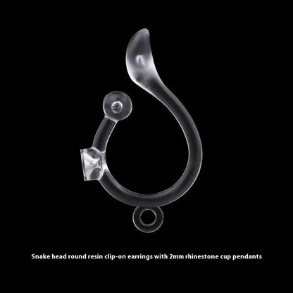 Transparent U-shaped plastic resin ear clip converter for stud earrings, unisex, single piece