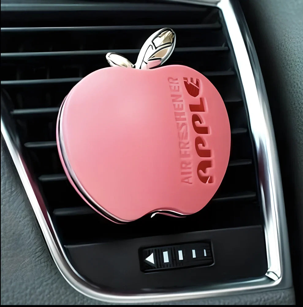 Apple-shaped car vent perfume in six colours with solid fragrance balm and clip installation